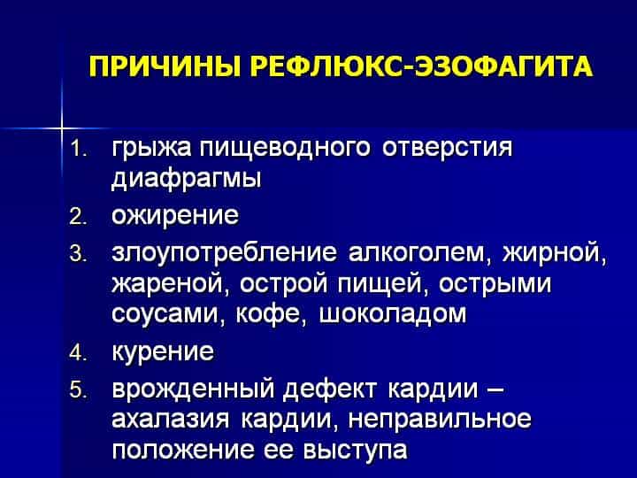 Причины рефлюкс-эзофагита