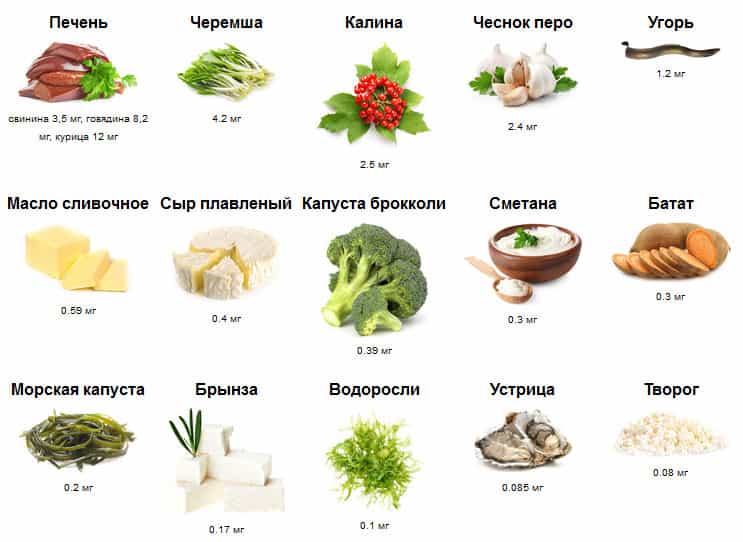 Продукты богатые витамином А